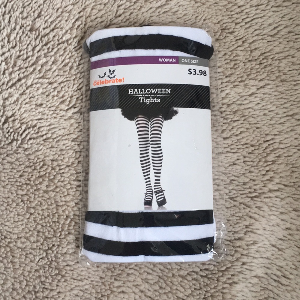 Black and white stripped tights